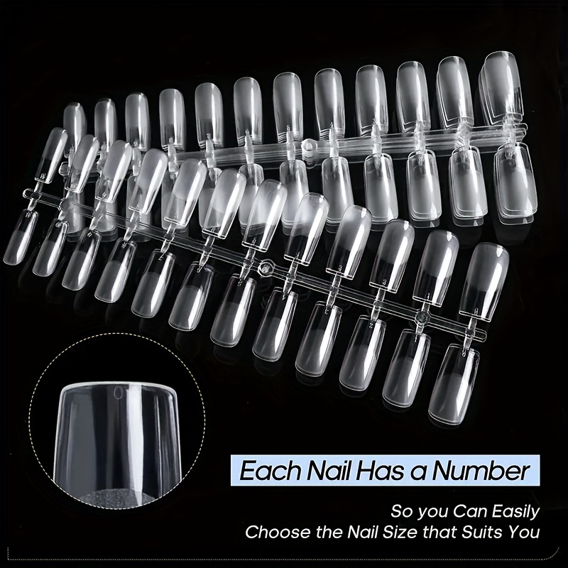 500Pcs Long Square False Nails Tips with Box